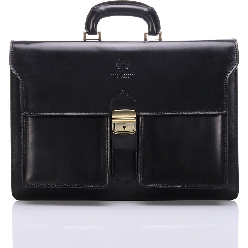 PAOLO PERUZZI Pánska kožená aktovka | čierna N02-BL 30636044