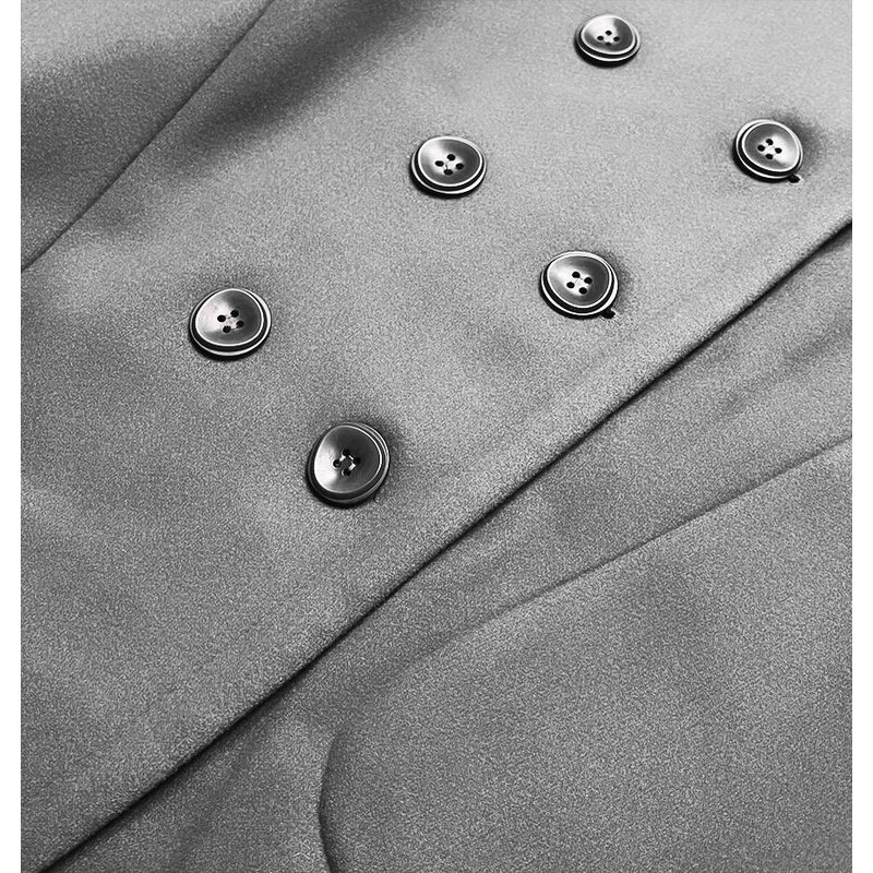 Jejmoda Dámska kabát plus zise s kapucňou MODA2728BIG šedý