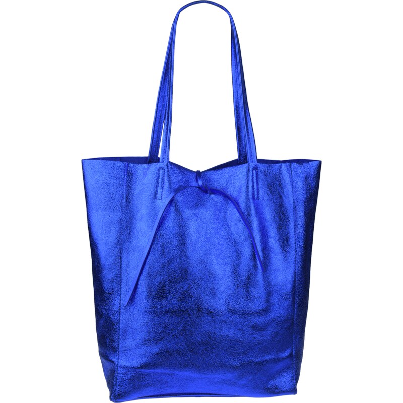 Modrá kožená talianska kabelka Annalisa Azzura Scura Lucida 30745383