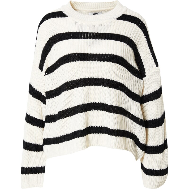 JDY Oversize sveter JDYJusty krémová / čierna 30747591