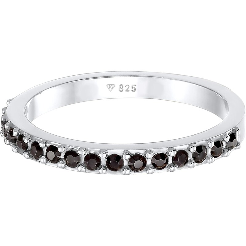 ELLI Prsteň čierna / strieborná 65641726