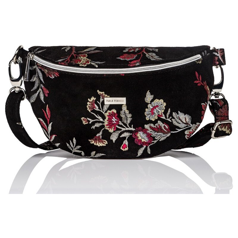 PAOLO PERUZZI Dámska kožená ľadvinka | čierna Z-15-S 30926634