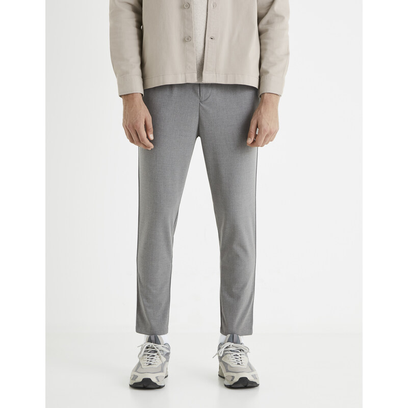 Voľnočasové nohavice pre mužov Celio - sivá, biela 50523353