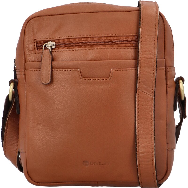 Diviley Štýlová pánska kožená crossbody Belmondo, koňaková 66046668