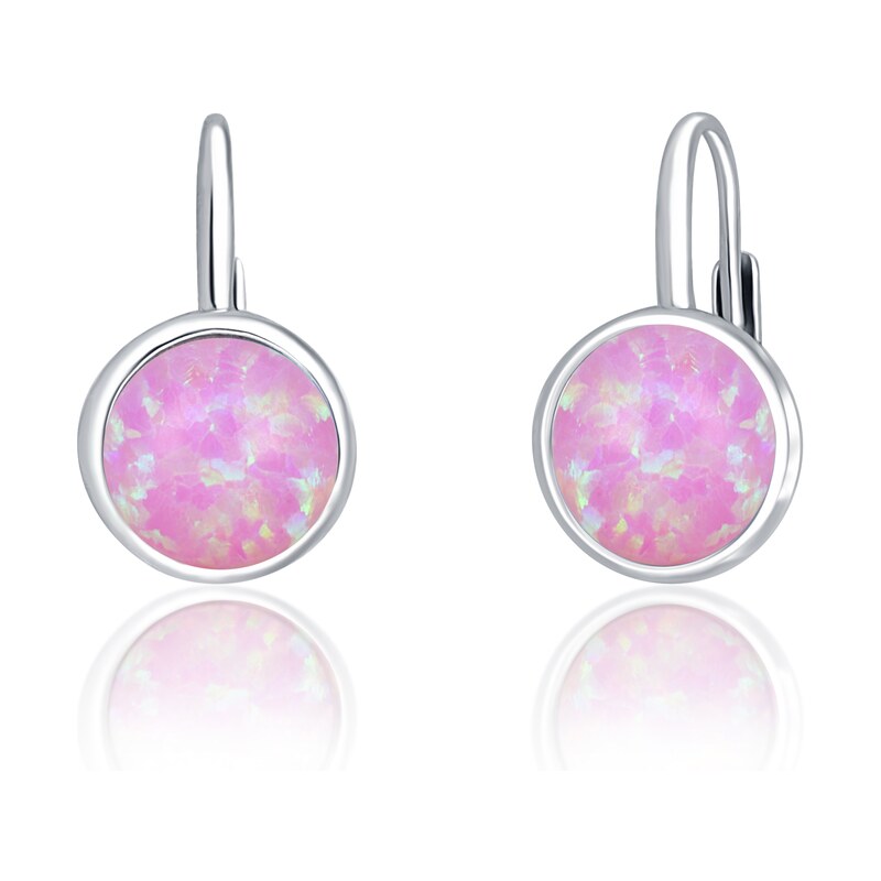 Ligot Strieborné náušnice s ružovým opálom 46720283