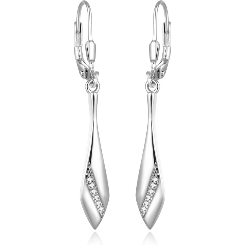 Beneto Módne strieborné visiace náušnice AGUC1070L 66585539