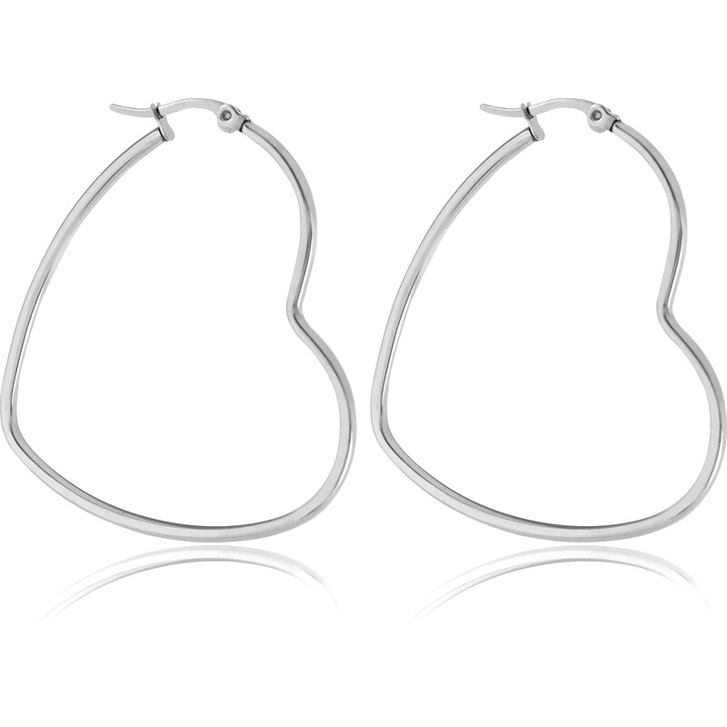 Troli Romantické oceľové náušnice Srdiečka 66582573