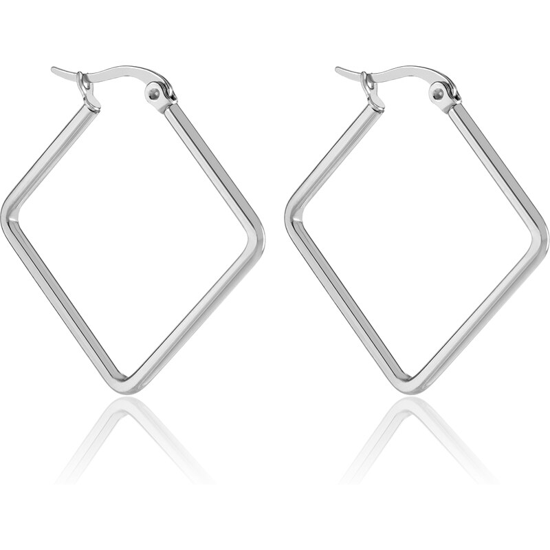 Troli Oceľové náušnice kosoštvorec 66818478