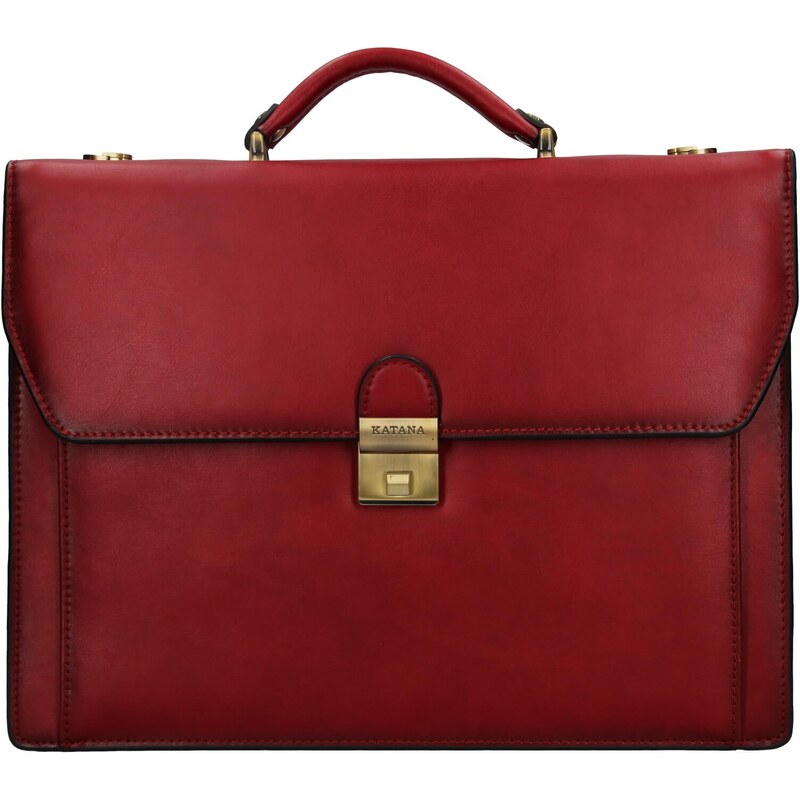 Dámska kožená aktovka Katana Delaile - tmavo červená 30984819