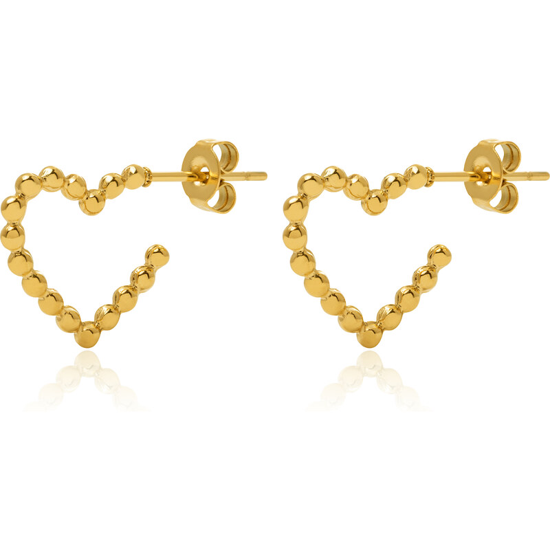 Troli Romantické pozlátené náušnice v tvare srdca 66589788