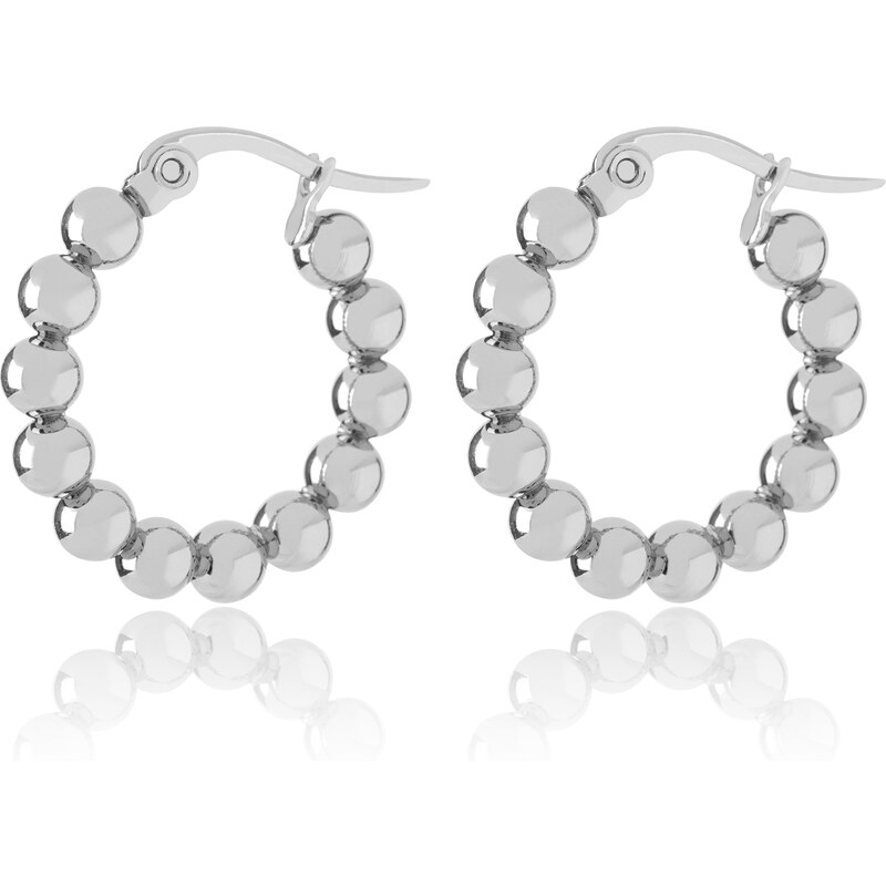 Troli Módne oceľové korálkové náušnice kruhy 66584327