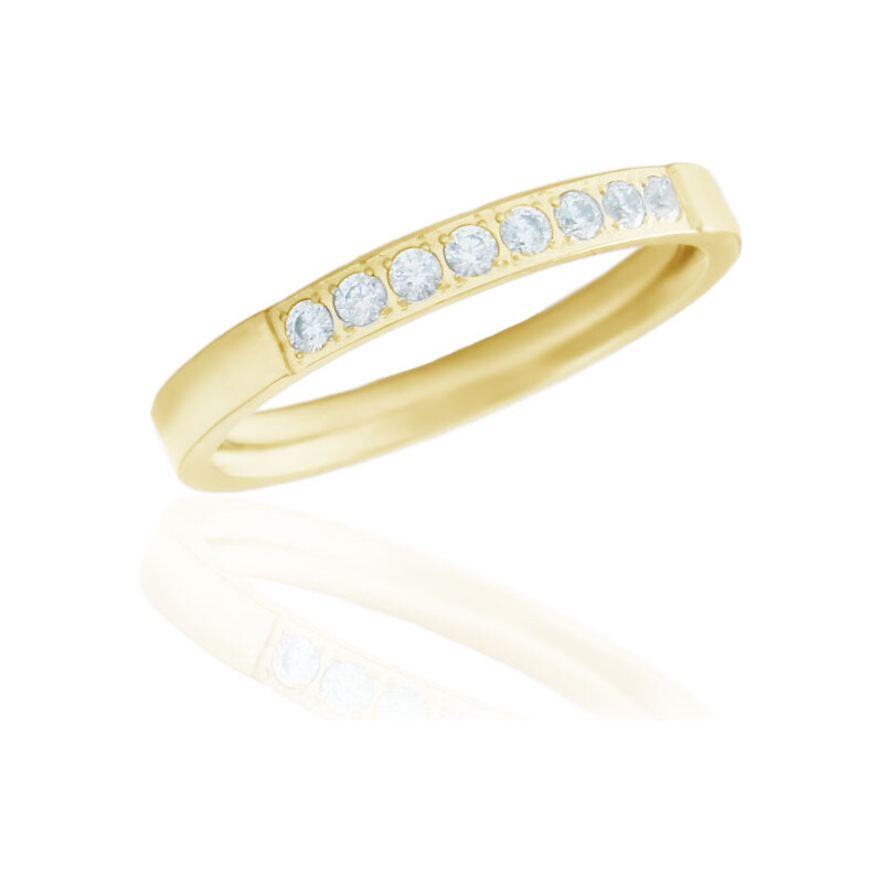 BM Jewellery Dámsky prsteň so zirkónmi z chirurgickej ocele zlatý 31721323