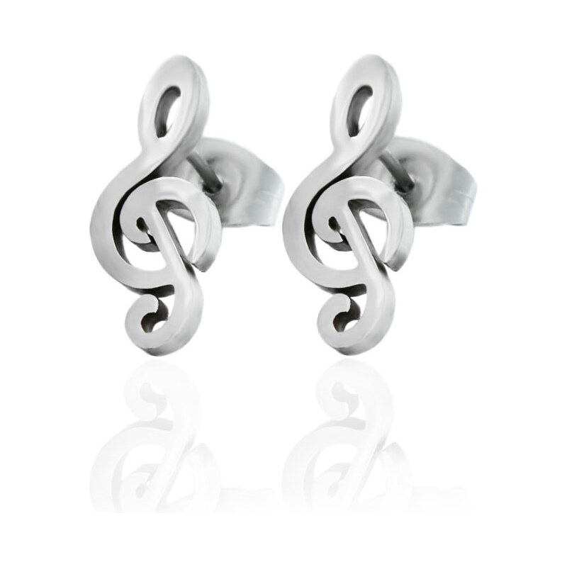 BM Jewellery Náušnice husľový kľúč z chirurgickej ocele S113197030 31721318