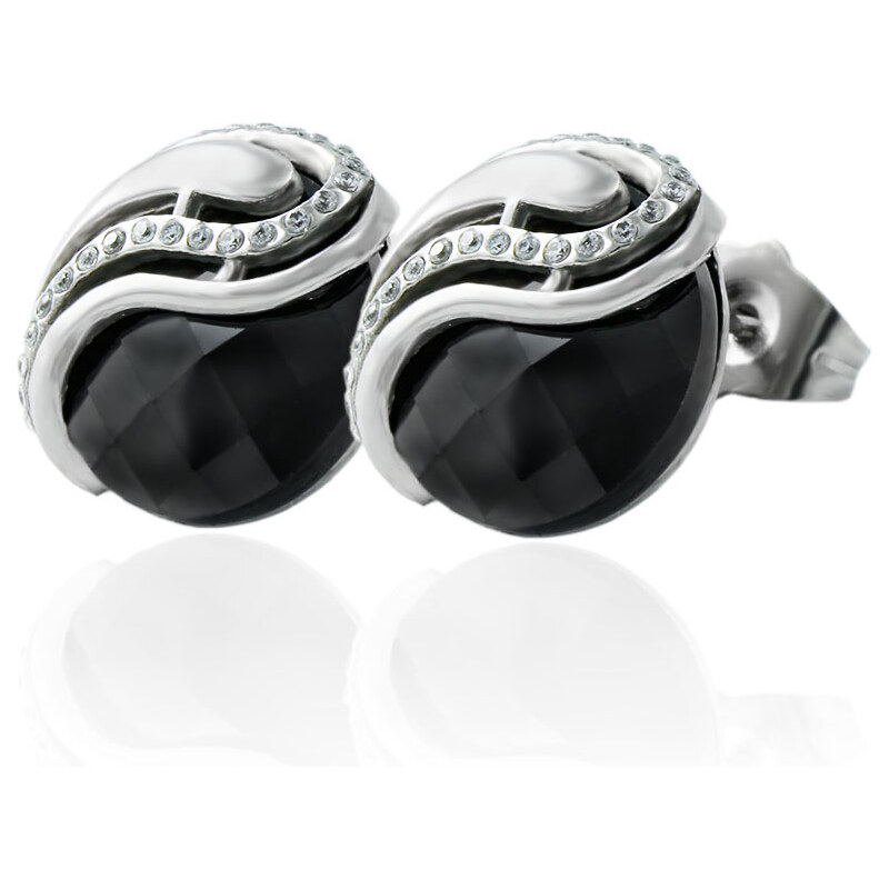 BM Jewellery Náušnice luxusné so zirkónmi keramické z chirurgickej 31721319