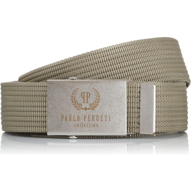 PAOLO PERUZZI Pánsky opasok PW-06-115 | khaki PW-06-115 36365430