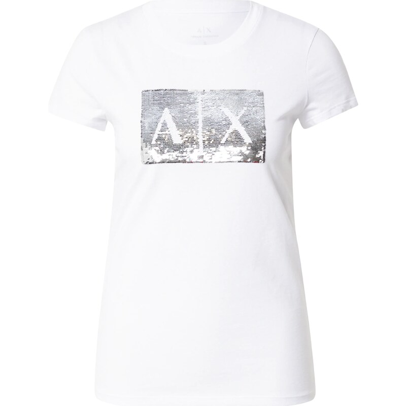 ARMANI EXCHANGE Tričko strieborná / biela 31050595