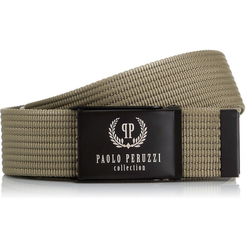 PAOLO PERUZZI Pánsky opasok 13-95 cm | khaki PW-13-95 41316628