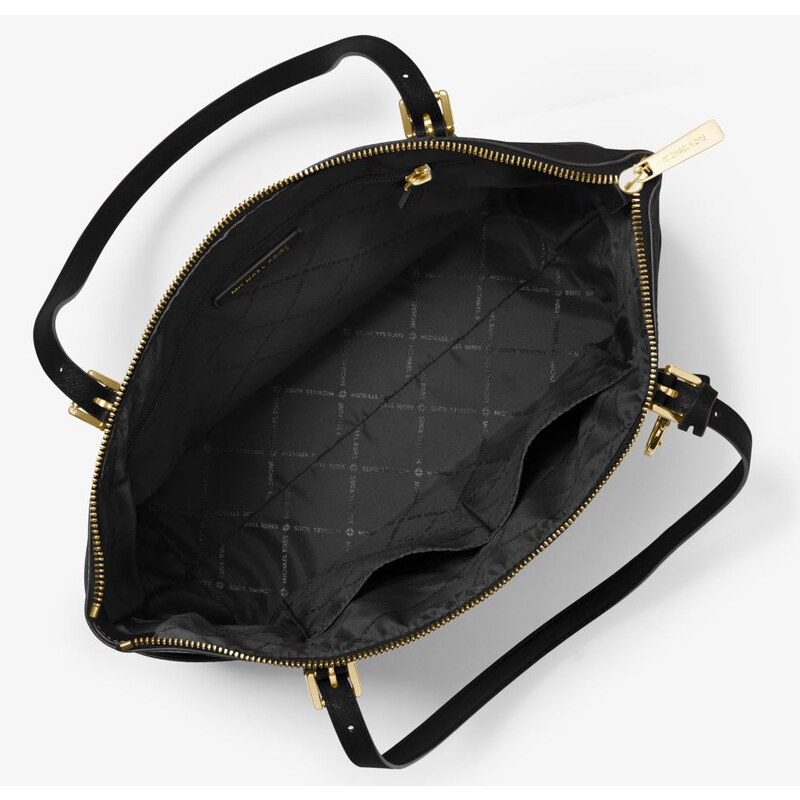 Michael Kors Jet Set Large Saffiano Leather TopZip Tote Bag Black