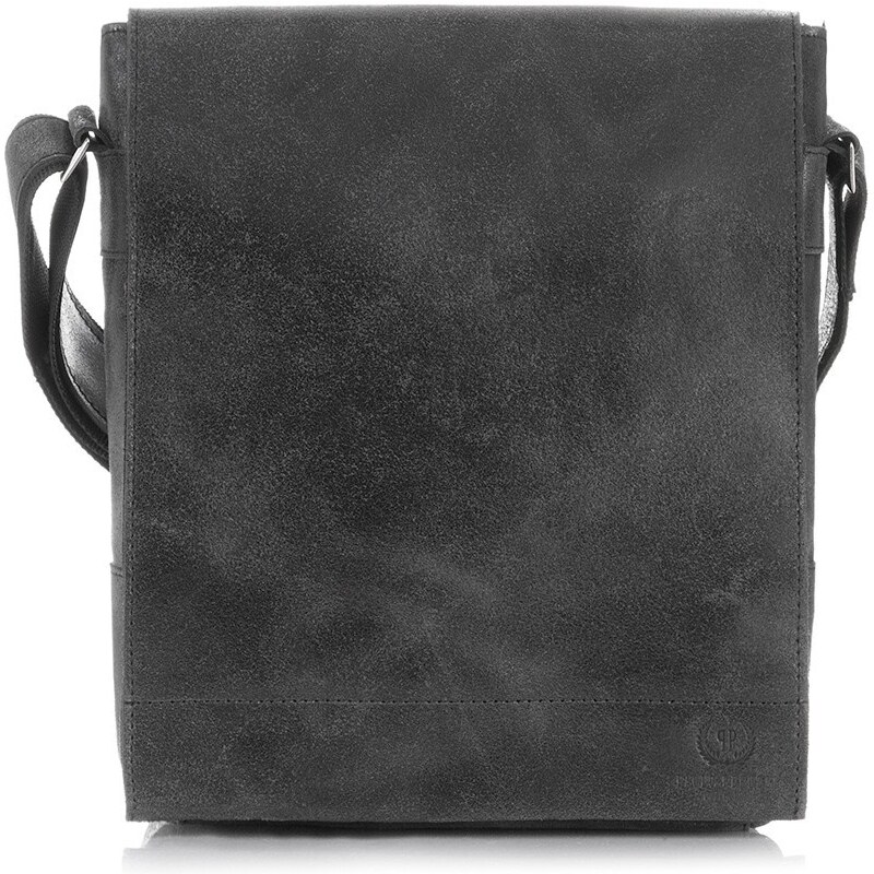 PAOLO PERUZZI Pánska kožená taška cez rameno VINTAGE | čierna S-19-BL