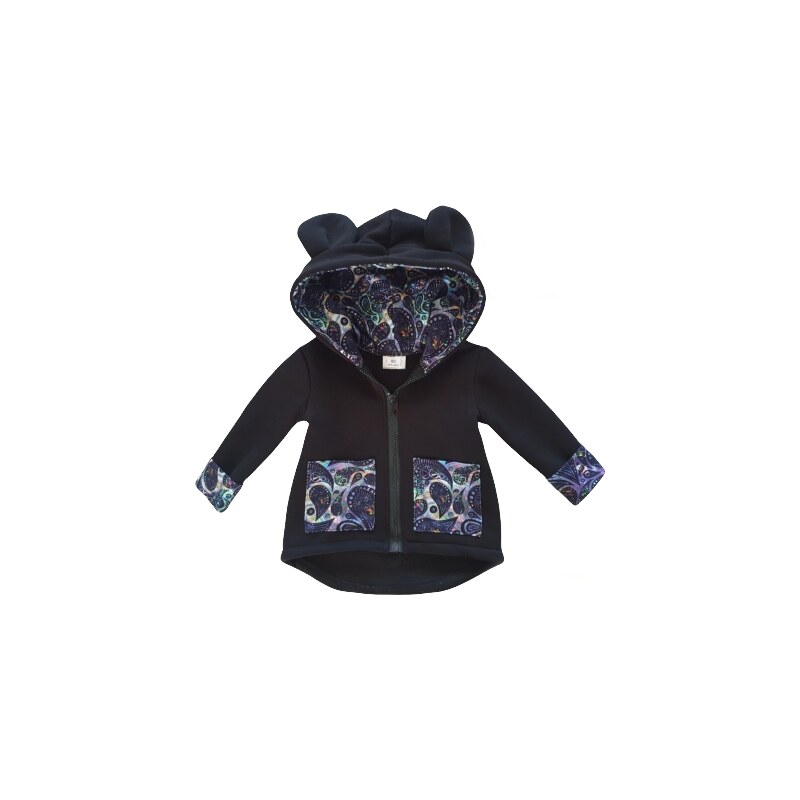 ZuMa Style Chlapčenská prechodná bunda čierna so vzorom DISCO - 98, Čierna