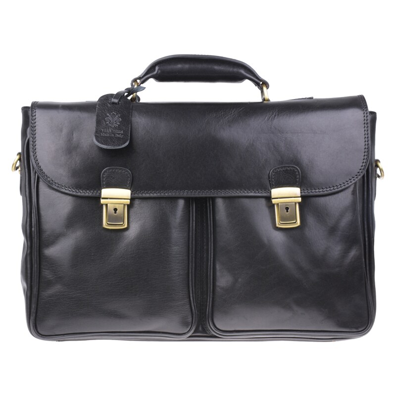 Čierna kožená talianska kabelka Leonardo Nero NovaKabelka.sk 51046035