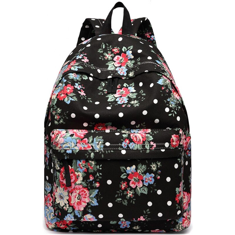 Konofactory Čierny kvetovaný ruksak do školy „Roses“ 46660919