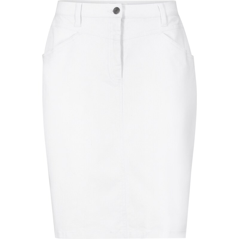 bonprix Džínsová sukňa, farba biela, rozm. 52