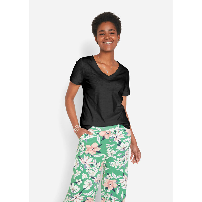 bonprix Tričko z čistej bavlny, farba čierna 44736994