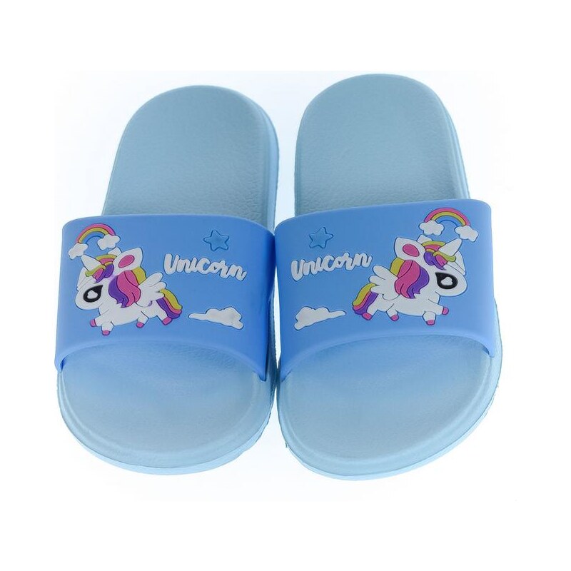 JOHN-C Detské modré šľapky UNICORN 30-35 31116437