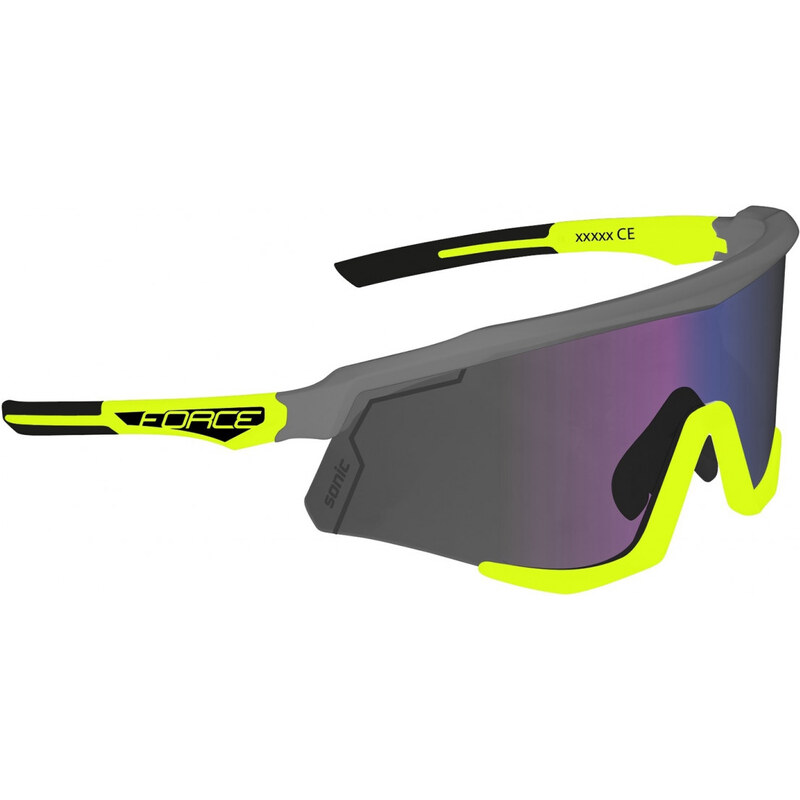 FORCE okuliare SONIC šedo-fluo, modro-fialové zrkadlové sklá 56334270