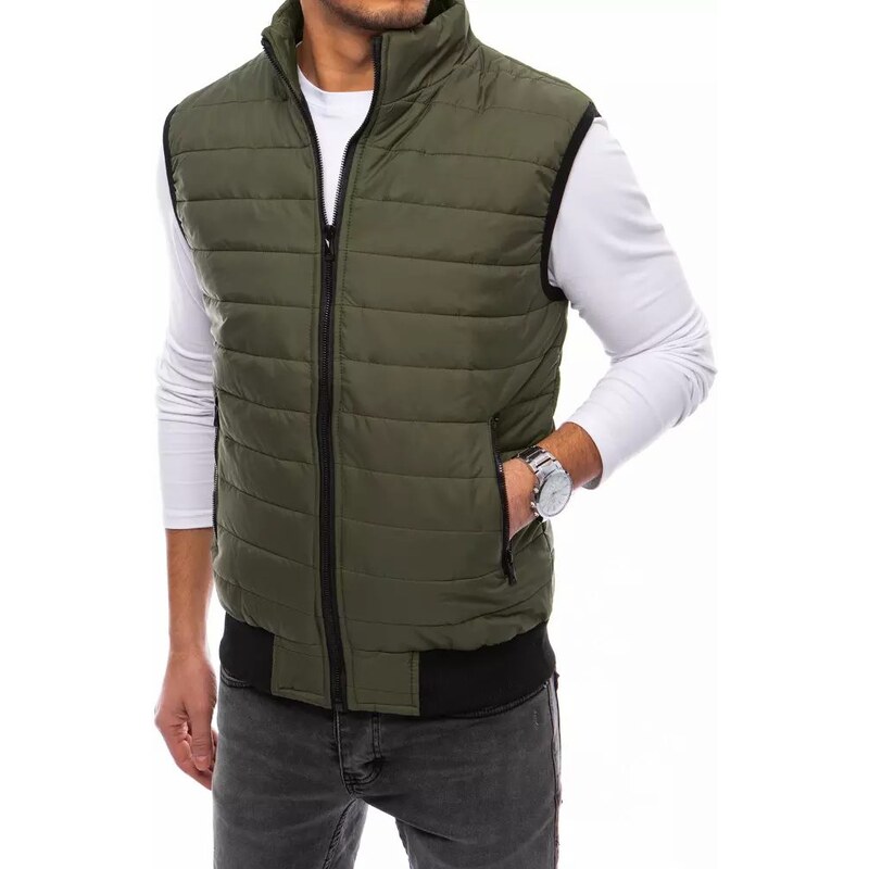 Dstreet Zelená štýlová vesta bez kapucne 31125548