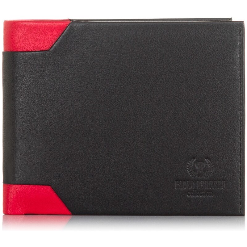 PAOLO PERUZZI Pánska kožená peňaženka RFID | čierna IN-13-RED 31136477