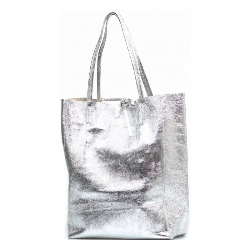 Blaire Kožená shopper kabelka Solange strieborná 64988016
