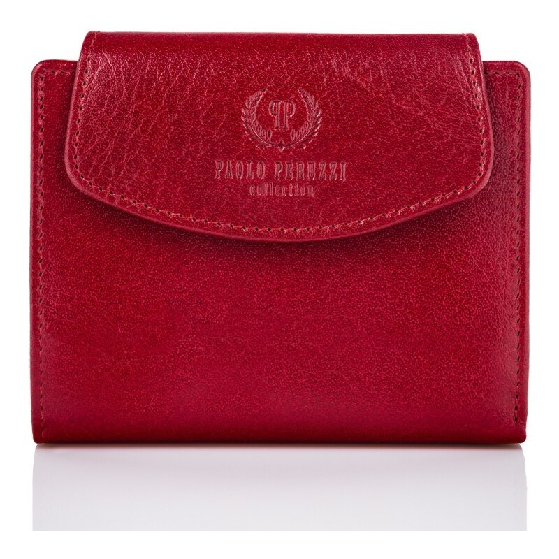 PAOLO PERUZZI Dámska kožená peňaženka s RFID | červená T-12-RD 31160531