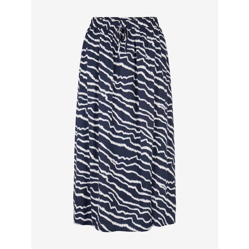 Dark Blue Women Patterned Midi Skirt Tom Tailor Denim - Women