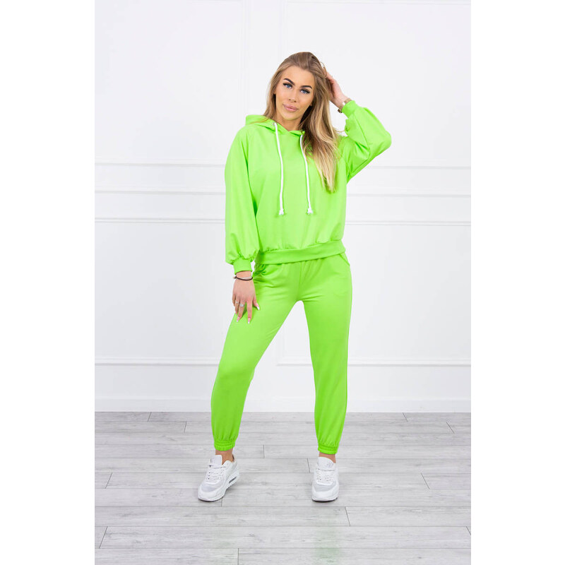 MladaModa Športová tepláková súprava s kapucňou model 9337 neónovo 31176104