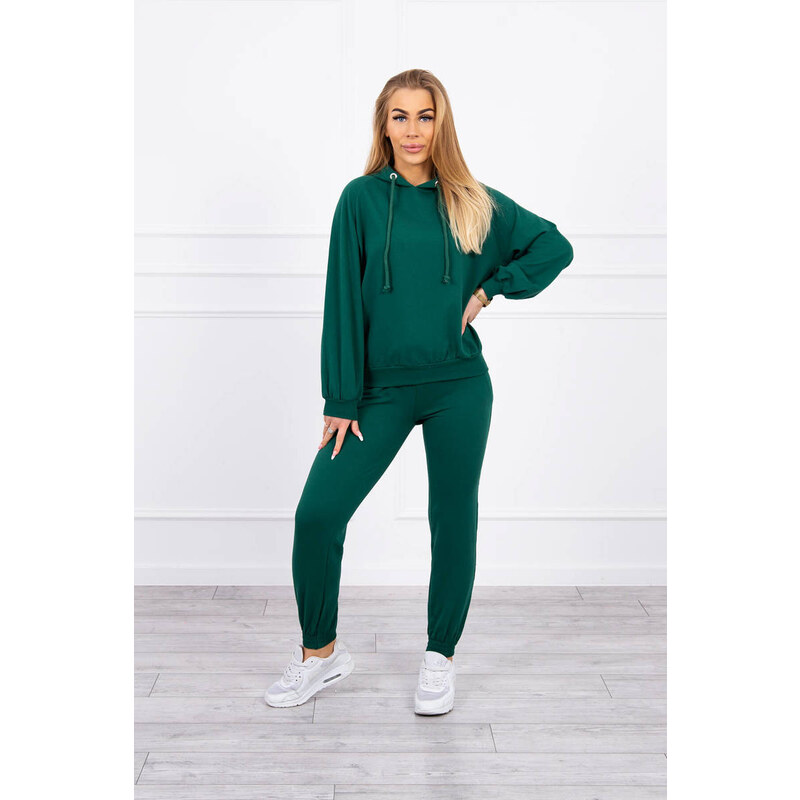 MladaModa Športová tepláková súprava s kapucňou model 9337 tmavá 31176105