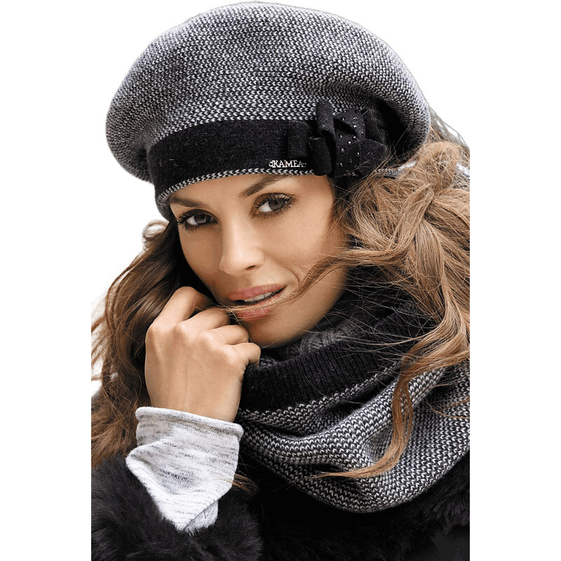 Kamea Čierna elegantná dámska baretka Amparo, Farba čierna 31178548