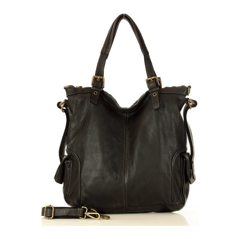 Marco Mazzini handmade MARCO MAZZINI Kožená shopper kabelka | čierna 31190849