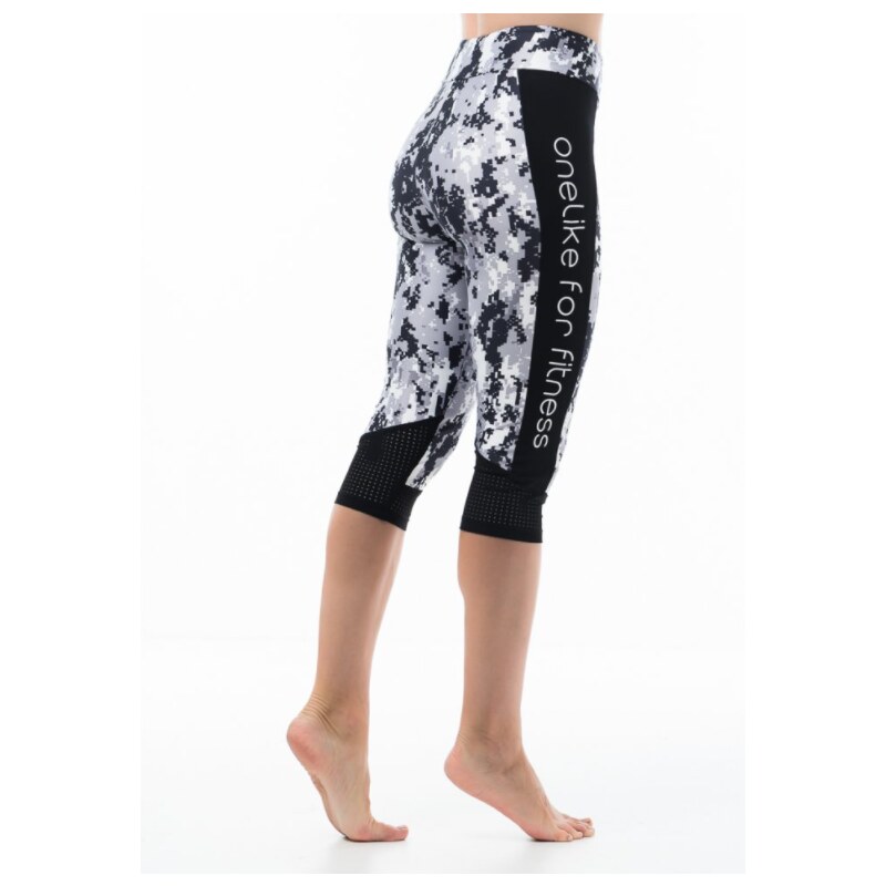 Dámske krátke čiernobiele športové legíny A6103 - Litex 35658144