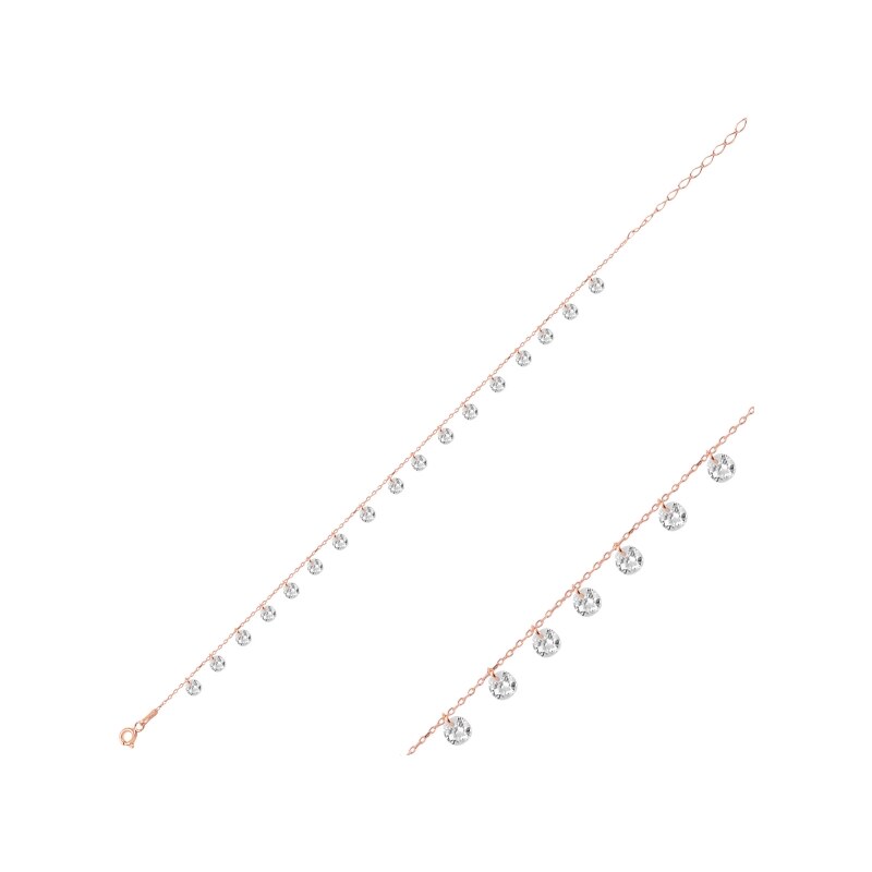 Olivie Strieborná retiazka na nohu ROSE 5803 31521095