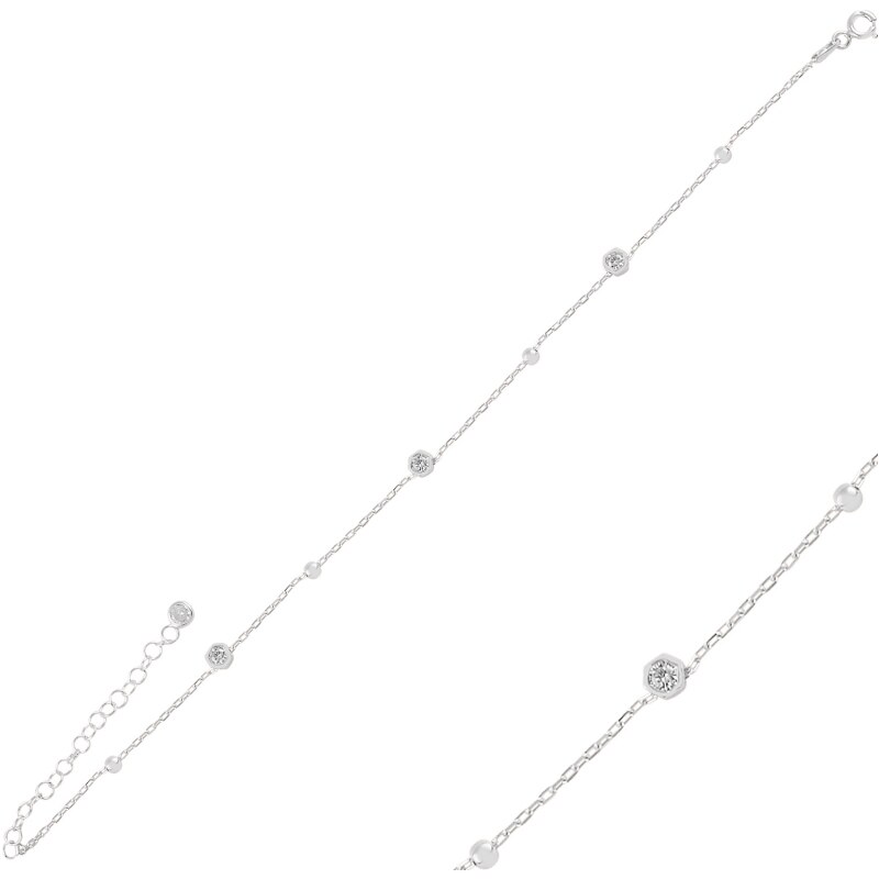 Olivie Strieborná retiazka na nohu RHODIUM 5810 31521102