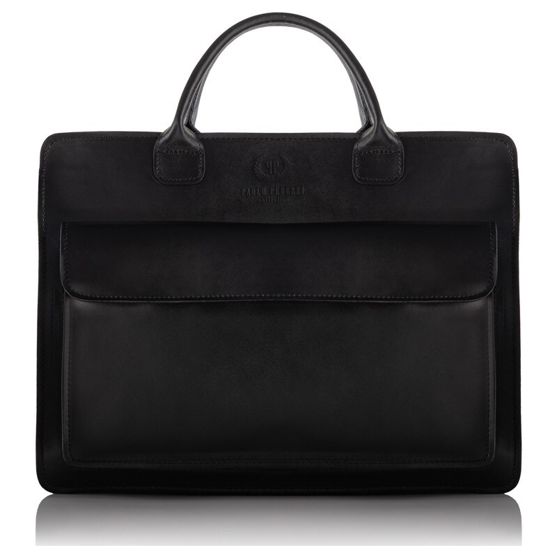 PAOLO PERUZZI Elegantná dámska kožená aktovka | čierna N05-BL 53911851