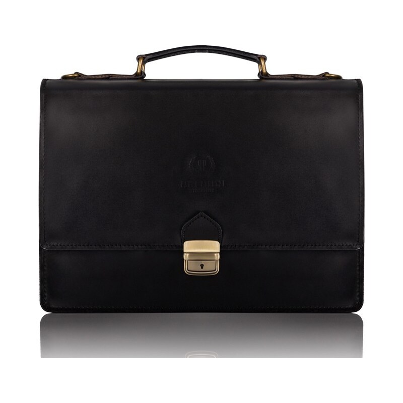 PAOLO PERUZZI Pánska kožená aktovka | čierna N01-BL 31205949