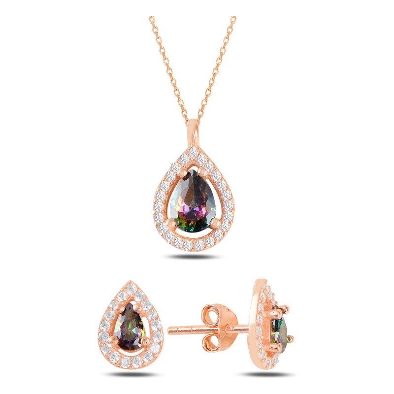 Olivie Stříbrná souprava MYSTIC TOPAZ ROSE 5731 31521116