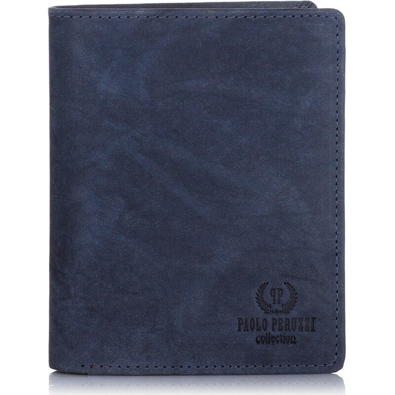 PAOLO PERUZZI Pánska kožená peňaženka | tmavomodrá IN-02-DB 31230056