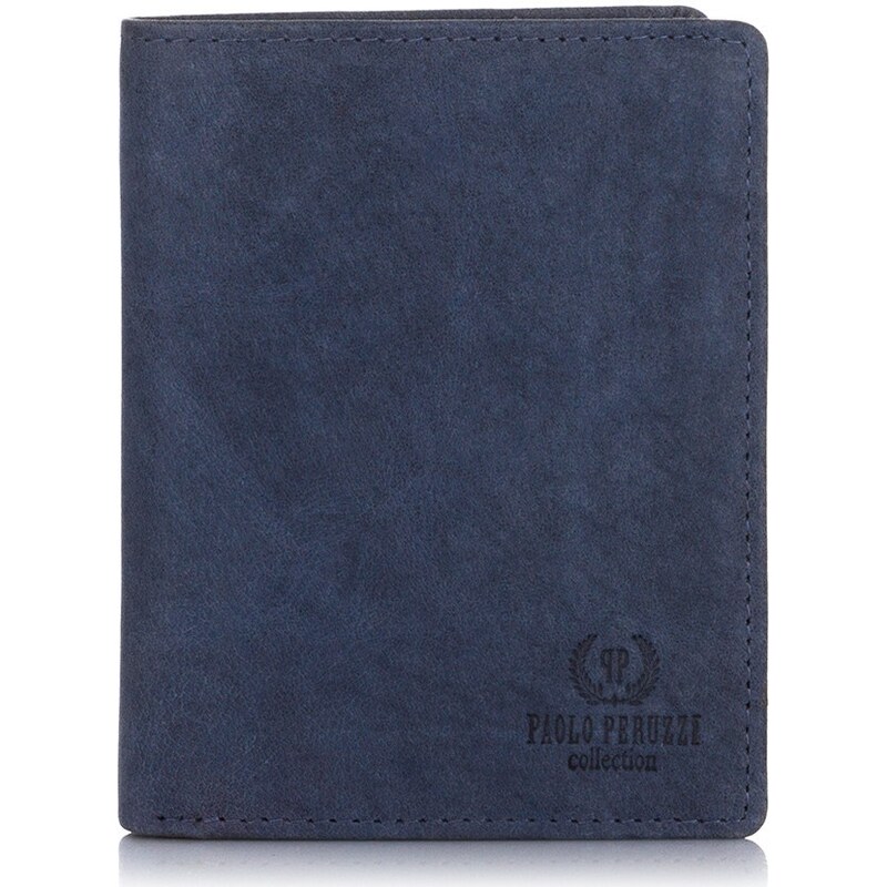 PAOLO PERUZZI Pánska kožená peňaženka s RFID | tmavomodrá IN-01-DB 31230057