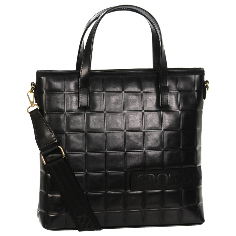 Väčšia moderná čierna dámska kabelka S692 GROSSO 31244875