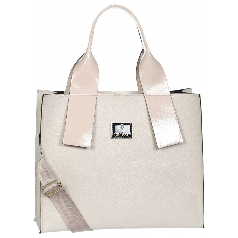 Elegantná väčšia perlovo béžová dámska kabelka do ruky S684 GROSSO 40805897