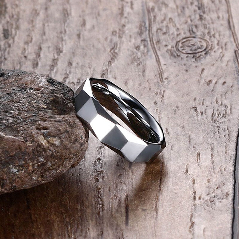 MSPERK Volfrámový prsteň s diamantovým rezom